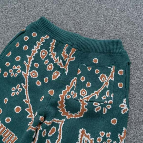 Rhude Brown Jacquard Logo Knit Shorts Green - Picture 5 of 12